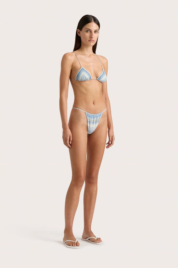 Faithfull The Brand Elea Bikini Top Futura Stripe Sky Blue - Final Sale