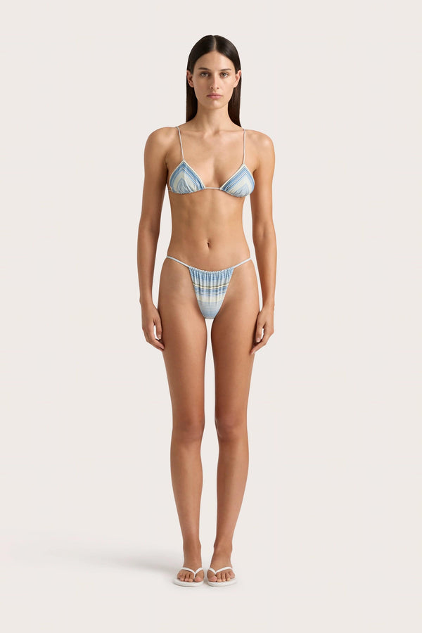 faithfull the brand Elea Bikini Top Futura Stripe Sky Blue - Final Sale