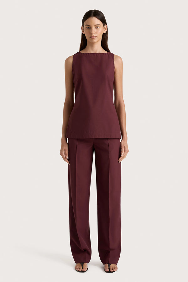 faithfull the brand Emilie Trouser Bordeaux - Final Sale