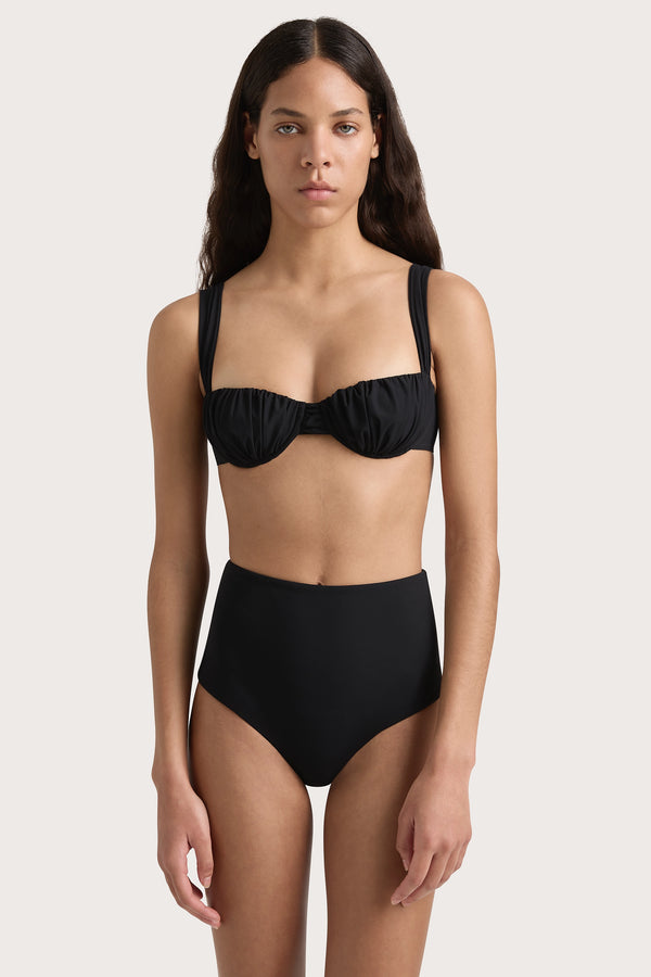 Faithfull The Brand Emily Bikini Top Black - Final Sale