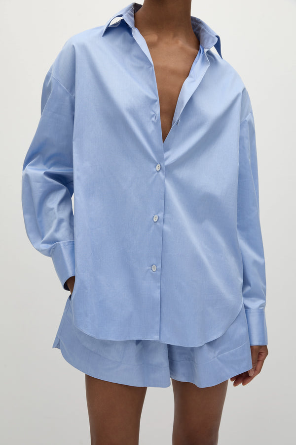 Faithfull The Brand En Vau Oversized Shirt Soft Blue