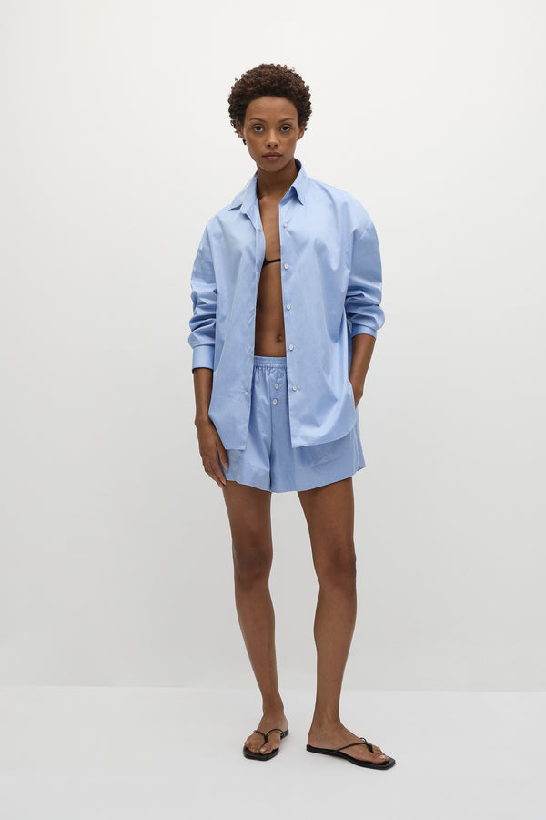 faithfull the brand En Vau Oversized Shirt Soft Blue