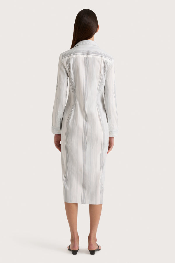 Faithfull The Brand En Vau Shirt Dress Striped Soft Blue - Final Sale