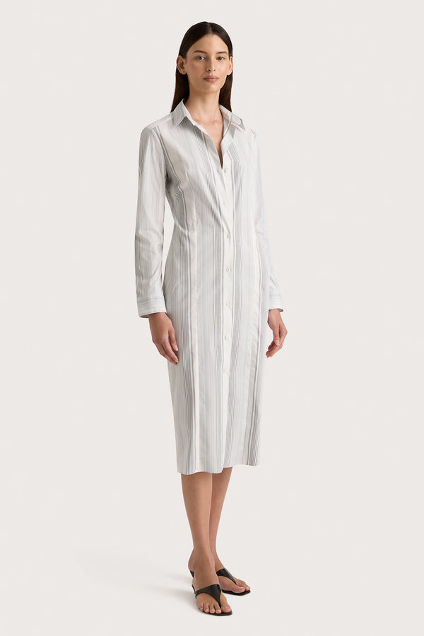 Faithfull The Brand En Vau Shirt Dress Striped Soft Blue - Final Sale