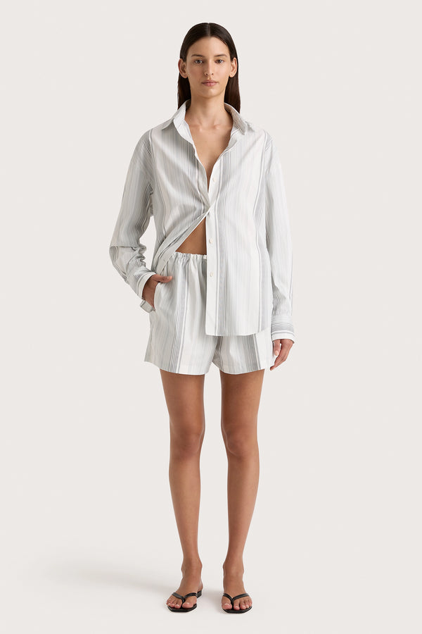 faithfull the brand En Vau Shirt Striped Soft Blue - Final Sale