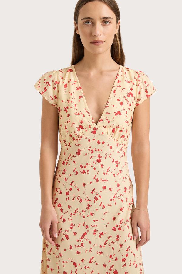 Faithfull The Brand Esson Midi Dress Blossom Yellow - Final Sale