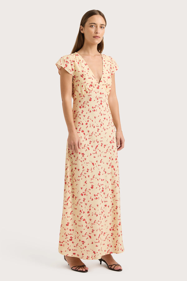 Faithfull The Brand Esson Midi Dress Blossom Yellow - Final Sale
