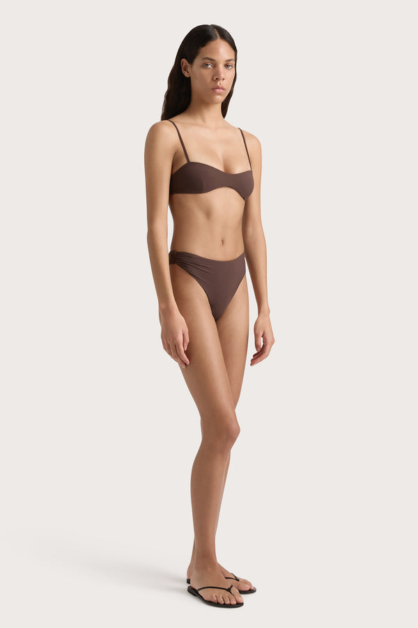 Faithfull The Brand Evora Bikini Top Bistre - Final Sale