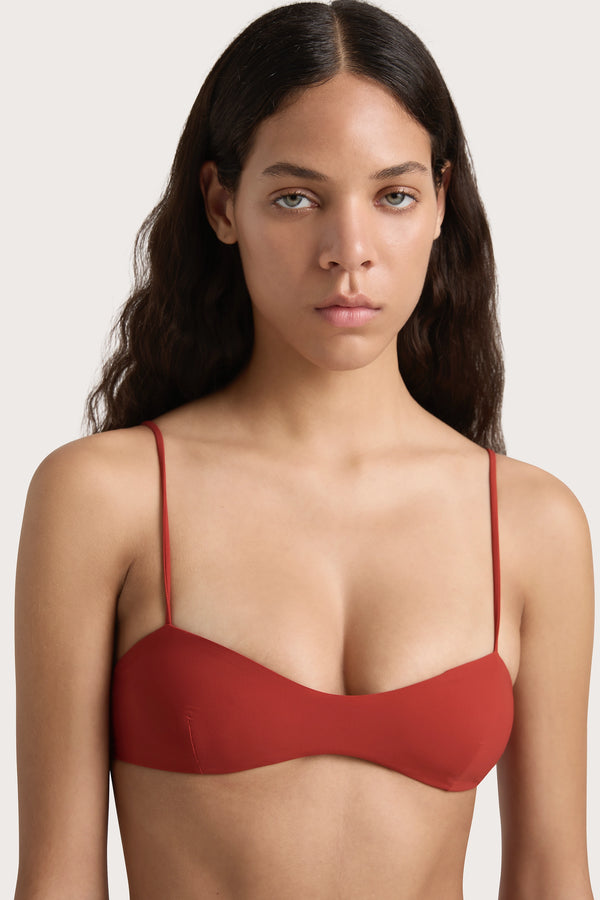 Faithfull The Brand Evora Bikini Top Garnet - Final Sale