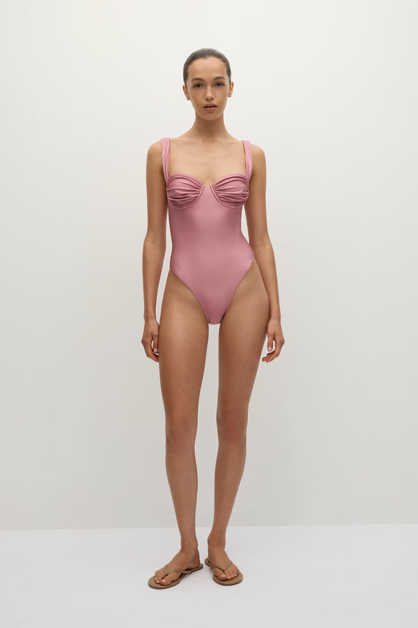 faithfull the brand Arlo One Piece Puce