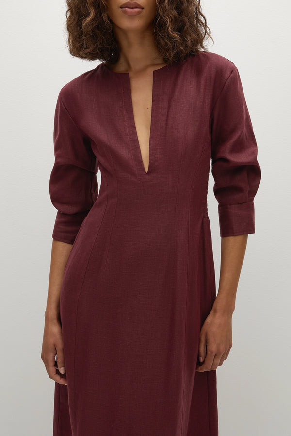Faithfull The Brand Asha Maxi Dress Bordeaux