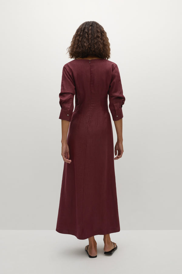 Faithfull The Brand Asha Maxi Dress Bordeaux