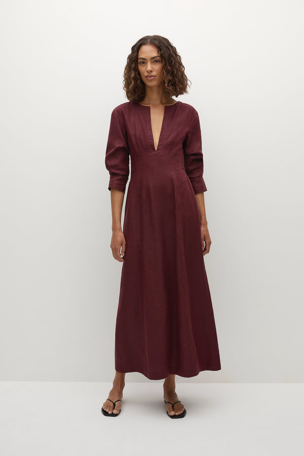 faithfull the brand Asha Maxi Dress Bordeaux