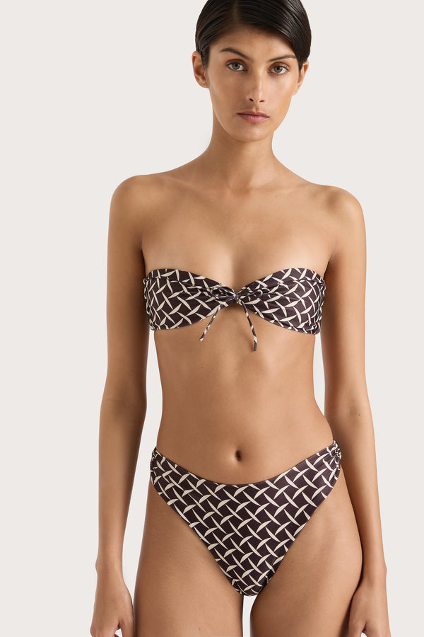 Faithfull The Brand Bandol Bikini Top Espresso Geo