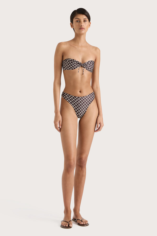 faithfull the brand Bandol Bikini Top Espresso Geo
