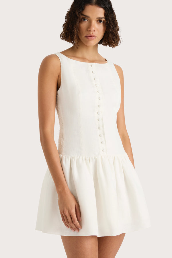 faithfull the brand Blair Mini Dress White