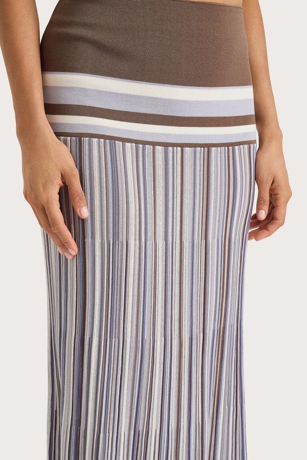Faithfull The Brand Citara Skirt Pale Blue Stripe