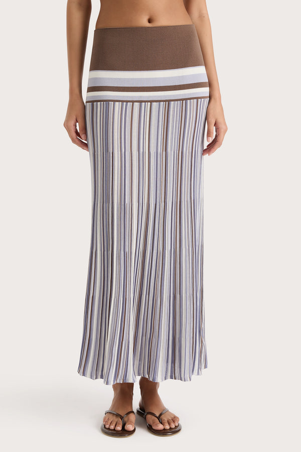 Faithfull The Brand Citara Skirt Pale Blue Stripe