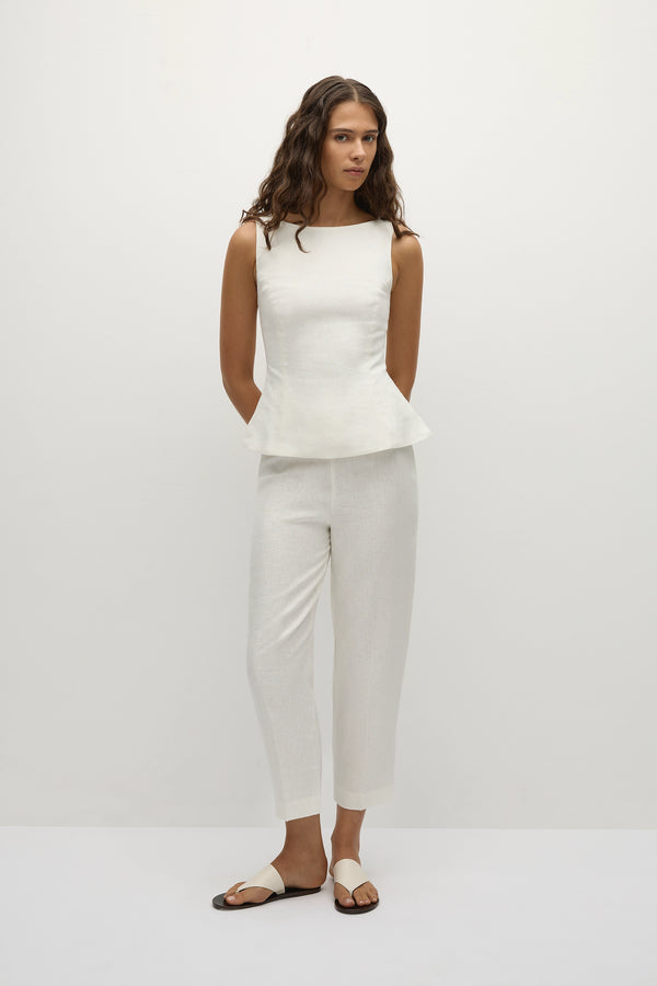 faithfull the brand Claudine Pant White