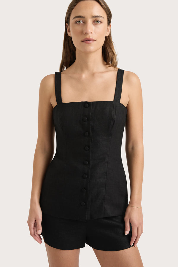 Faithfull The Brand Corbiere Vest Black - Final Sale