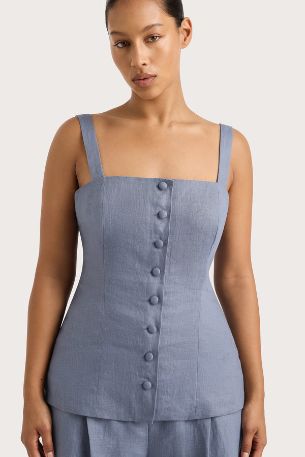 Faithfull The Brand Corbiere Vest Cornflower Blue