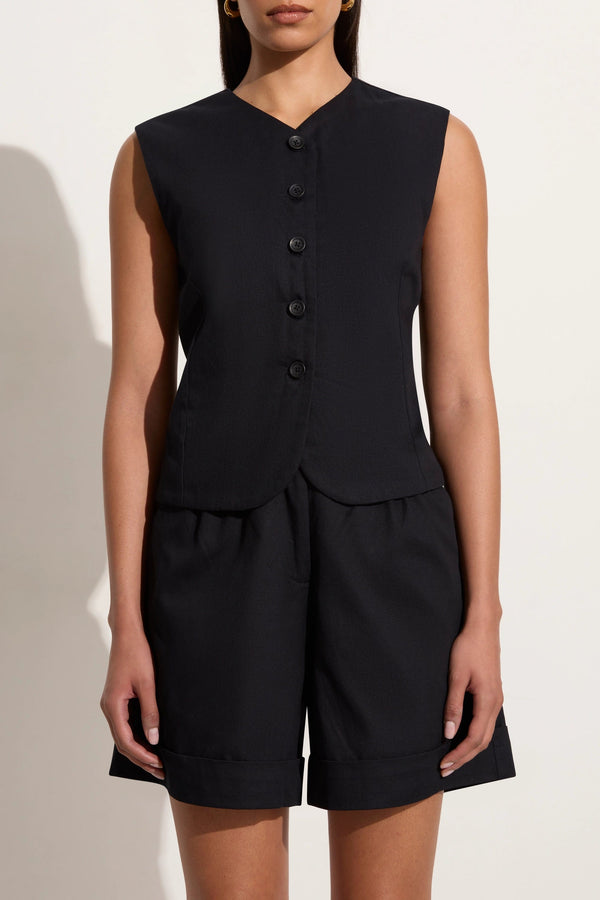 faithfull the brand Delfina Vest Black - Final Sale
