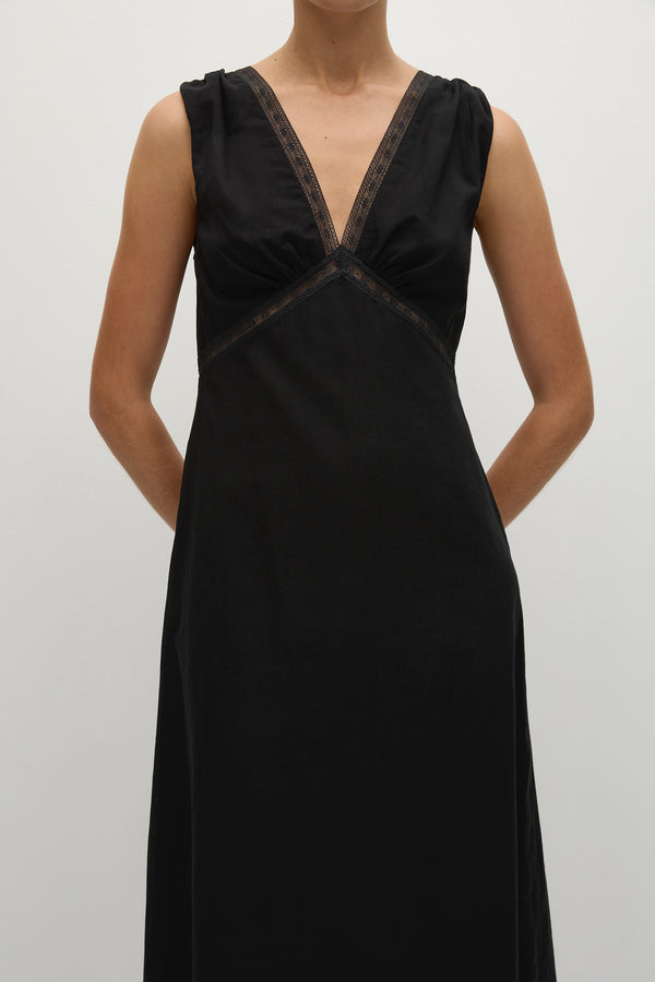 Faithfull The Brand Denise Maxi Dress Black