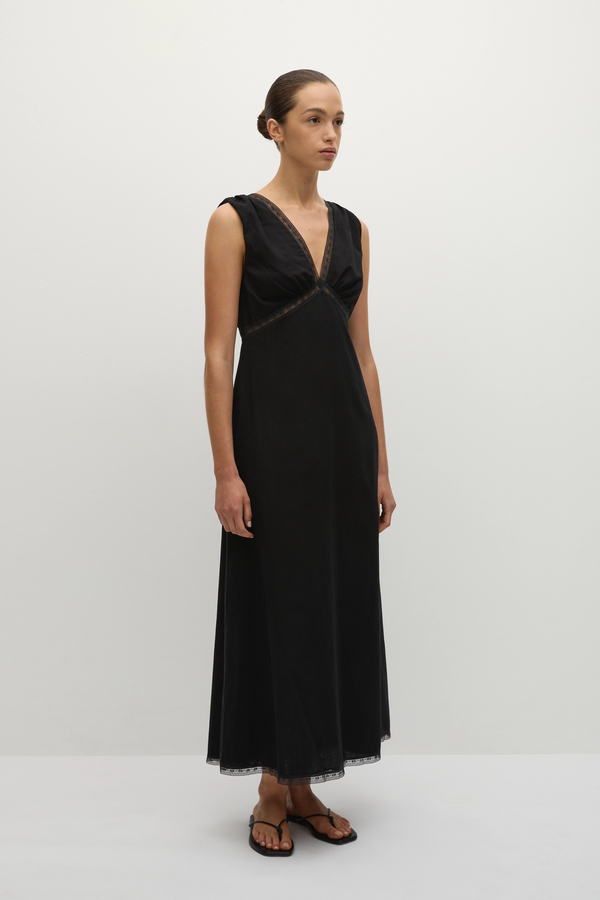 Faithfull The Brand Denise Maxi Dress Black