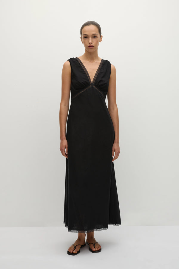 faithfull the brand Denise Maxi Dress Black