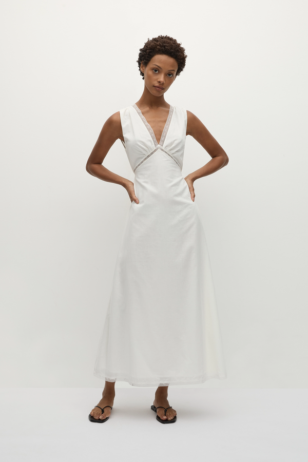 faithfull the brand Denise Maxi Dress White