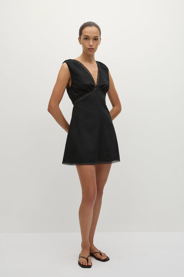 Faithfull The Brand Denise Mini Dress Black