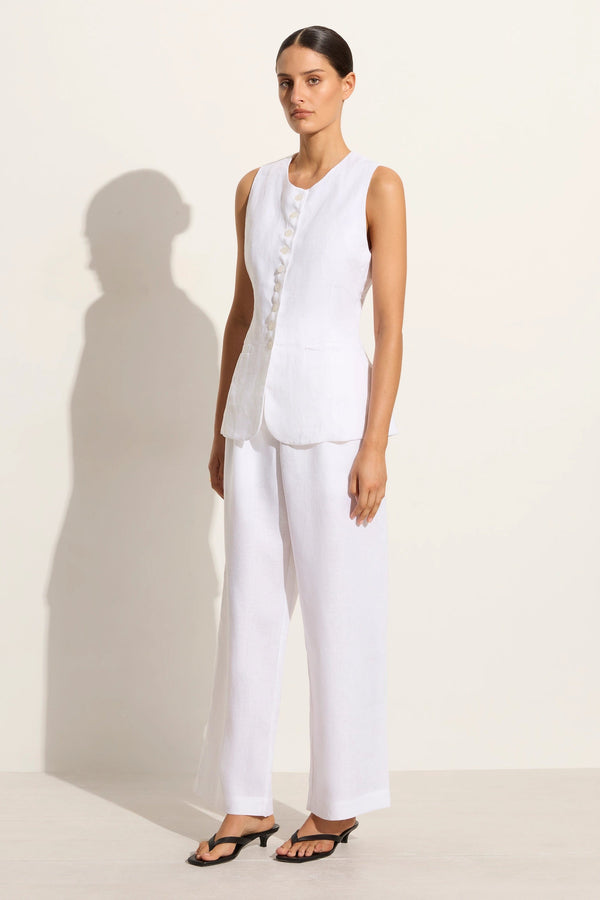 Faithfull The Brand Domenico Vest White - Final Sale
