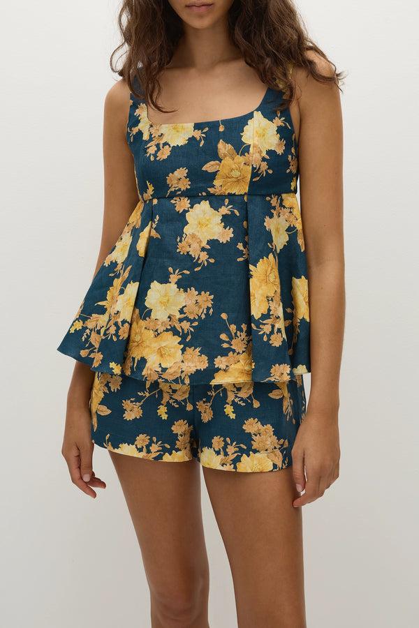 Faithfull The Brand Ellie Top Nora Floral Navy