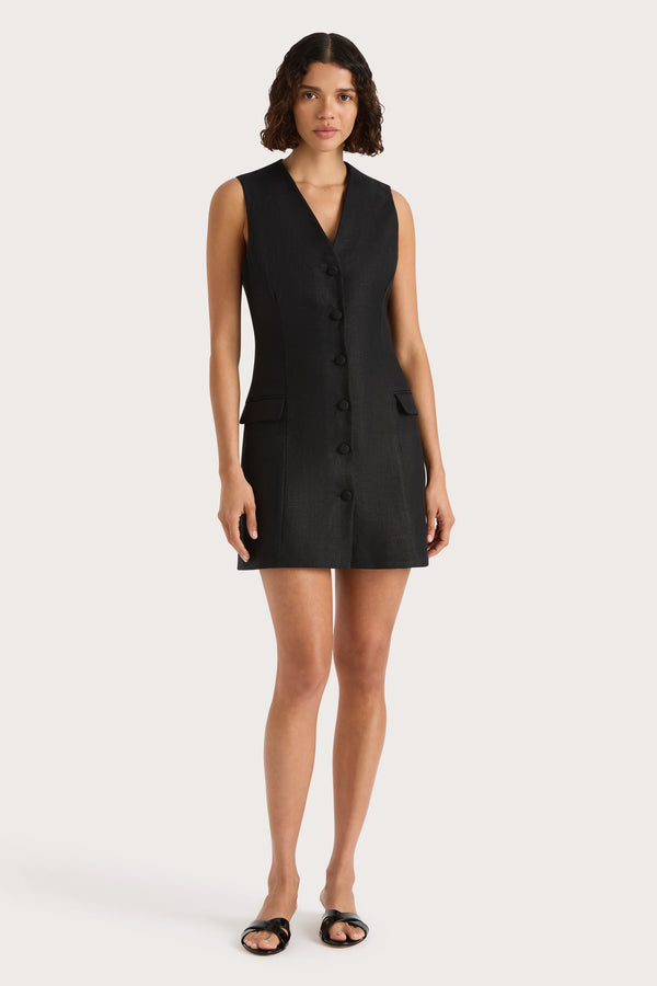 faithfull the brand Eloise Mini Dress Black