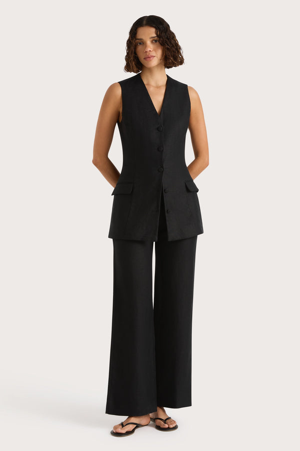 faithfull the brand Eloise Vest Black
