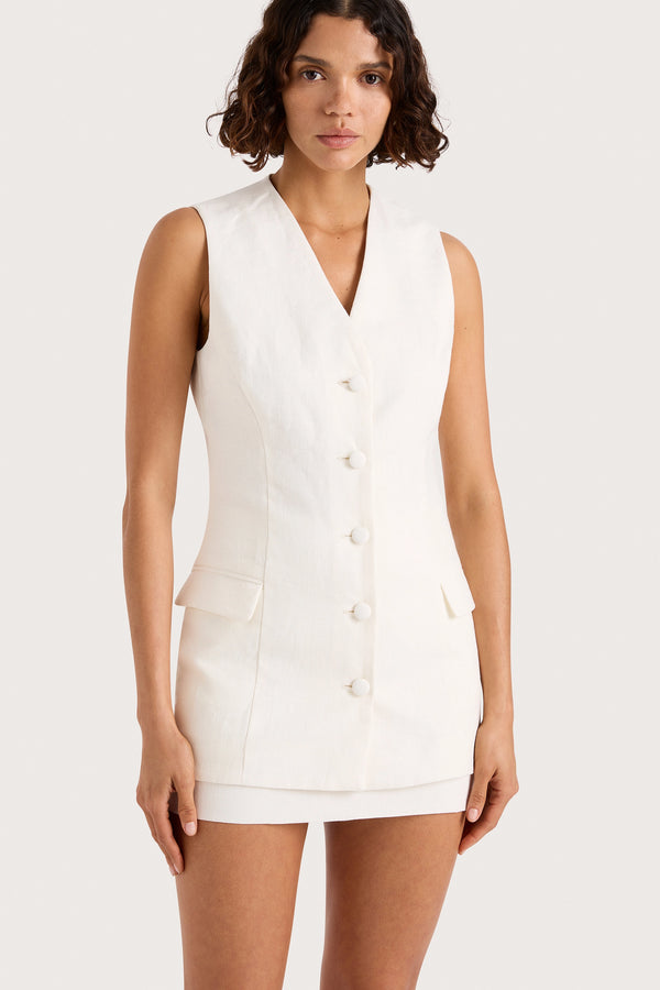faithfull the brand Eloise Vest White