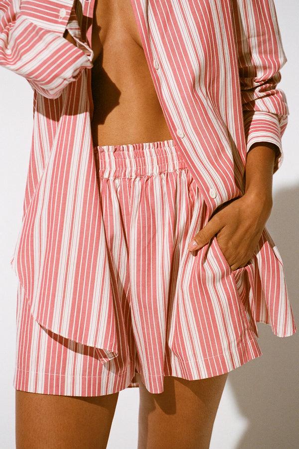 Faithfull The Brand Elva Shorts Cherry Stripe