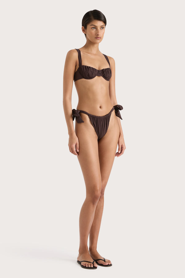 Faithfull The Brand Emily Bikini Top Coffee