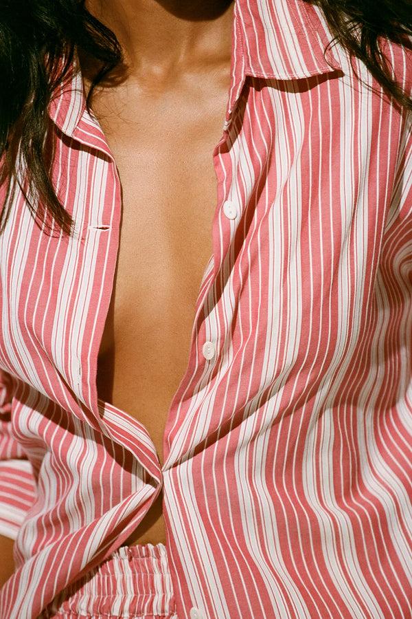Faithfull The Brand En Vau Shirt Cherry Stripe