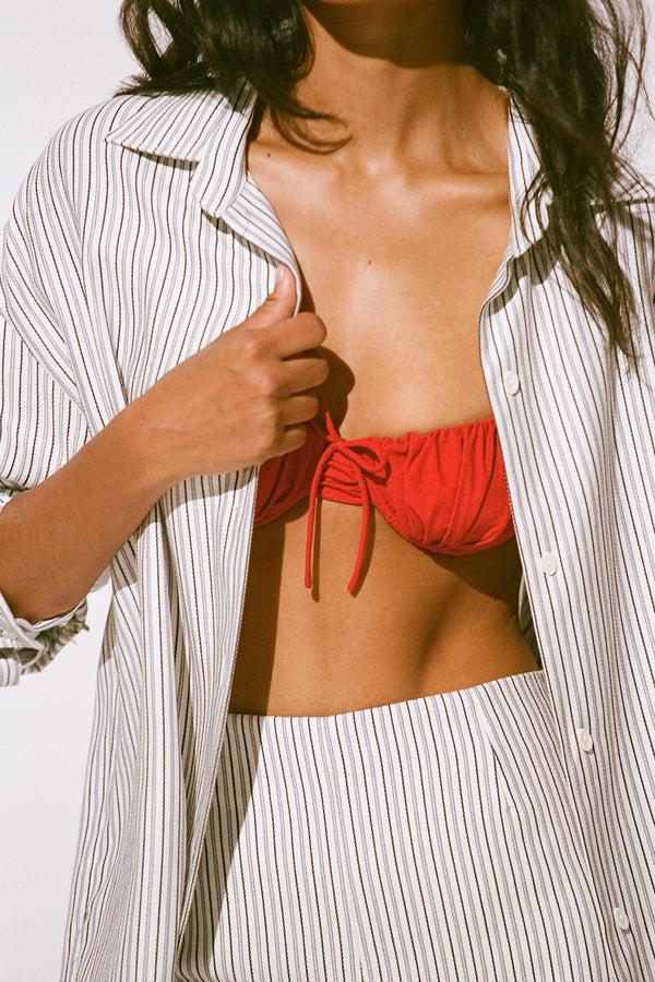 Faithfull The Brand En Vau Shirt Navy Stripe