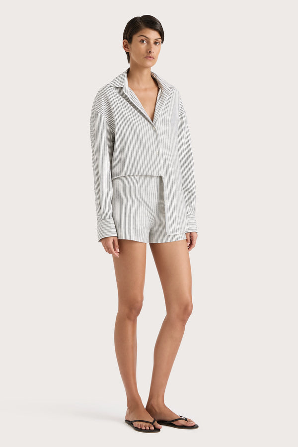 Faithfull The Brand En Vau Shirt Navy Stripe