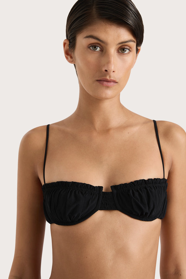 Faithfull The Brand Esterel Bikini Top Black