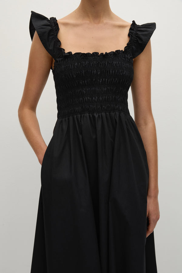 Faithfull The Brand Eudora Midi Dress Black