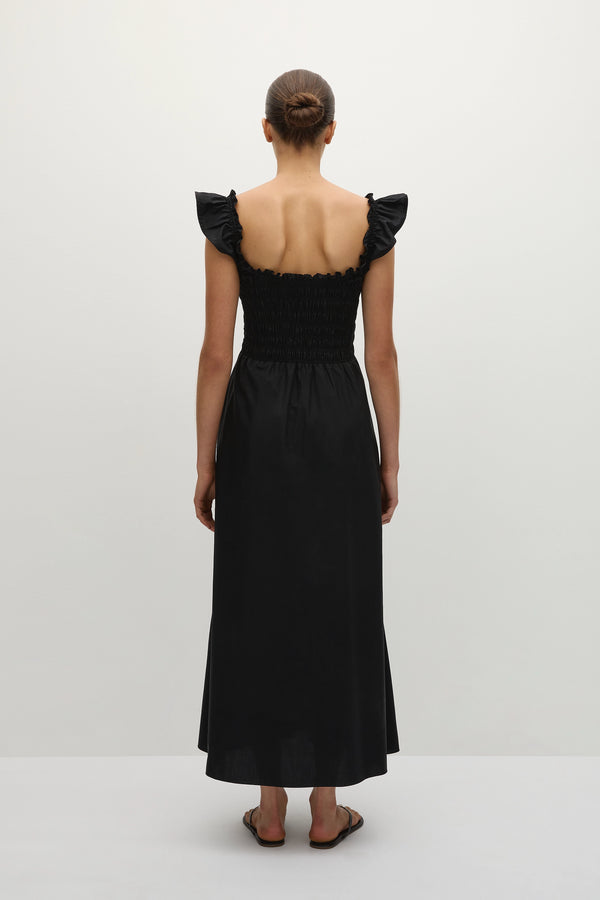 Faithfull The Brand Eudora Midi Dress Black