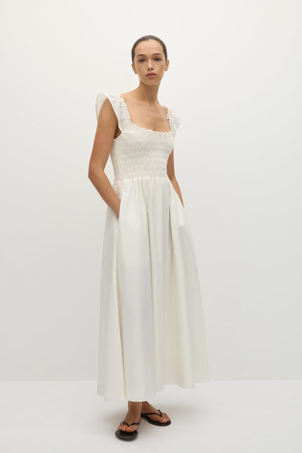 Faithfull The Brand Eudora Midi Dress White