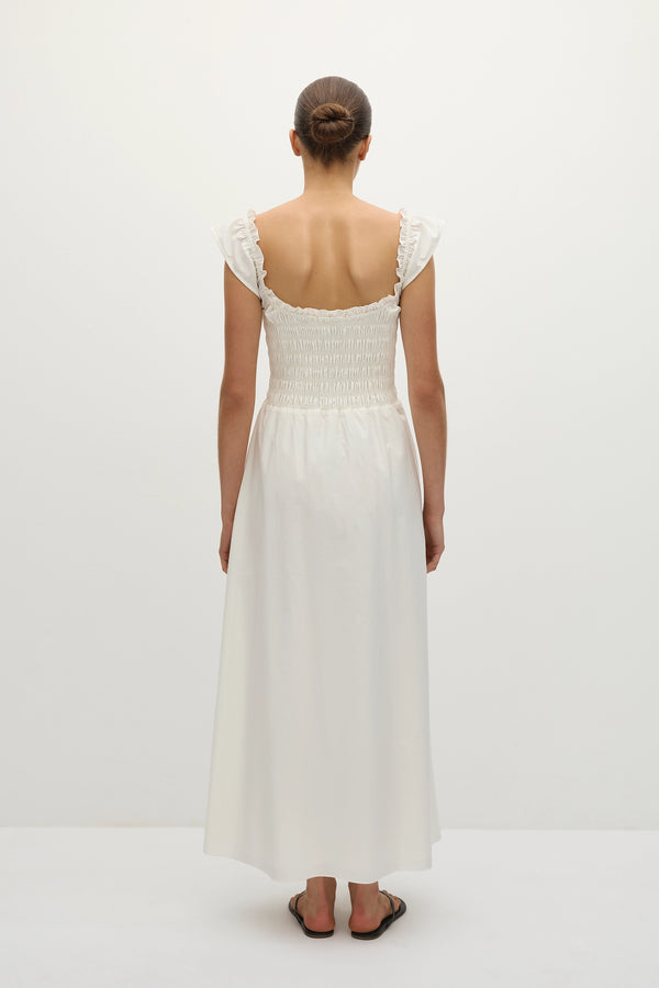 Faithfull The Brand Eudora Midi Dress White