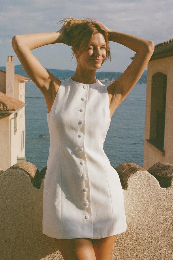 Faithfull The Brand Eveline Mini Dress White