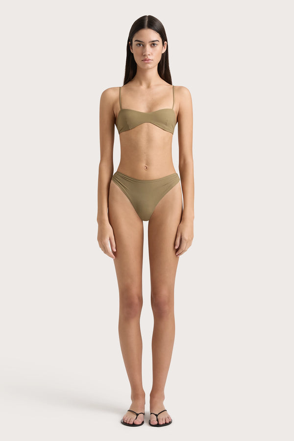 faithfull the brand Evora Bikini Top Khaki