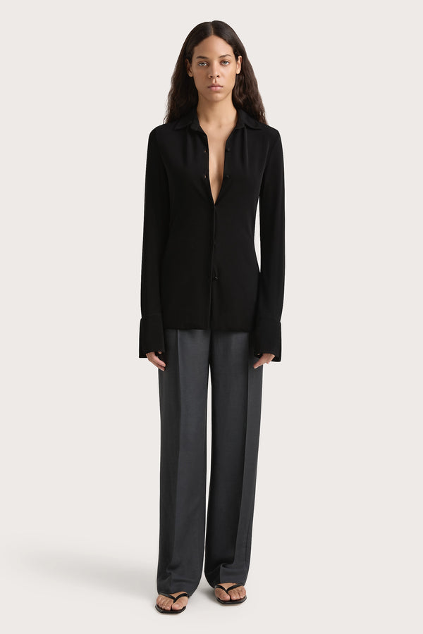 faithfull the brand Eze Shirt Black - Final Sale