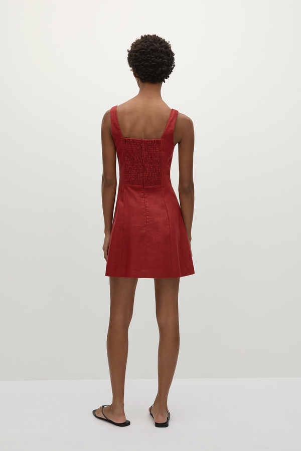 Faithfull The Brand Felice Mini Dress Deep Red